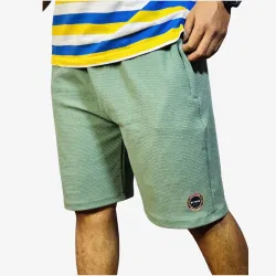 Men's Olive Green Textured Casual Shorts | Regular Fit Everyday Comfort